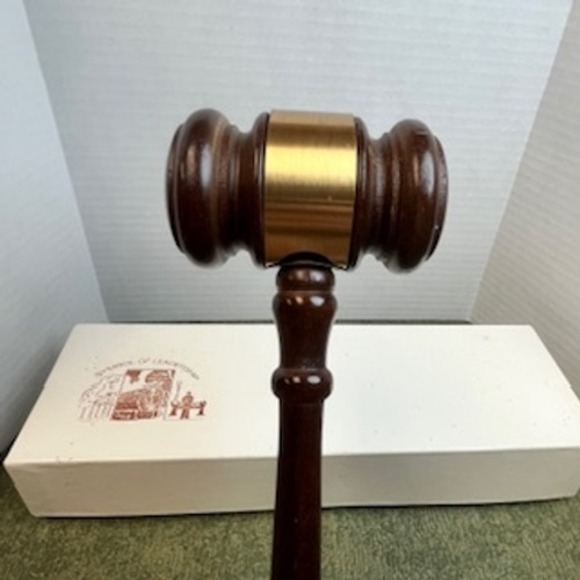 Symbol of Leadership Wood Gavel with Gold Band Made in America 10.5 Inch - Picture 4 of 8